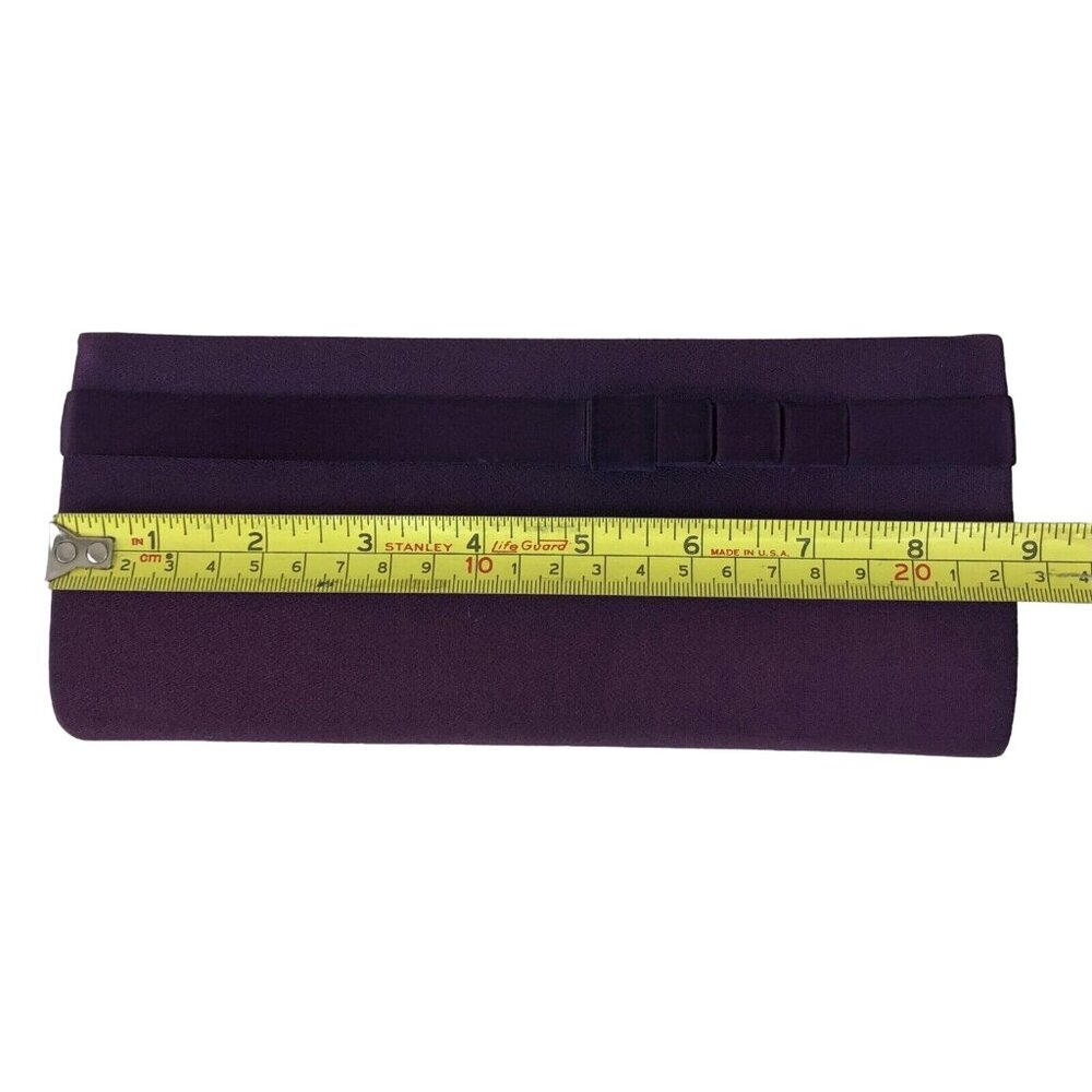 Vintage Touch Ups Purple Satin Clutch Purse w/ Gold Chain Shoulder Strap - Picture 12 of 12